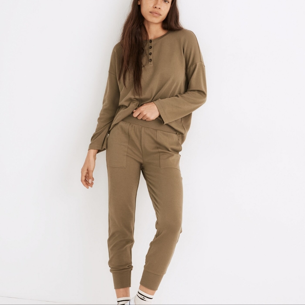 Madewell mwl olive tree Curvy MWL Breeze Skinny Joggers large L soft